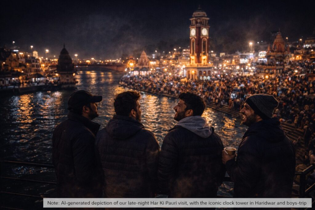 Friends at Har Ki Pauri